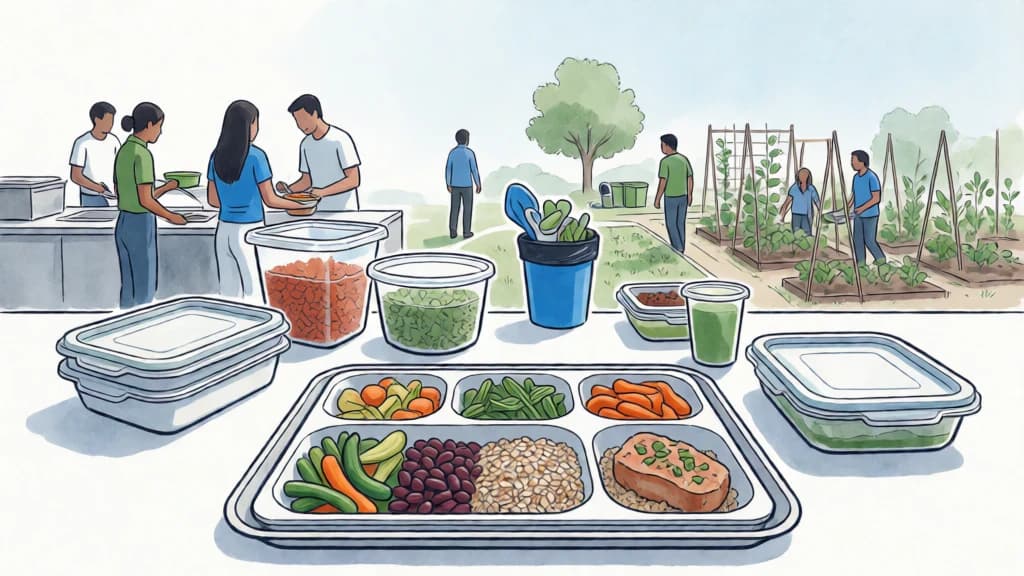 Ilustración de Alimentación sostenible y de menor impacto