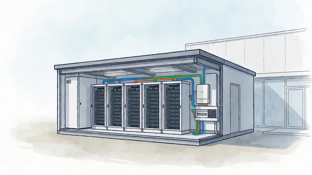 Ilustración de Almacenamiento eléctrico en baterías