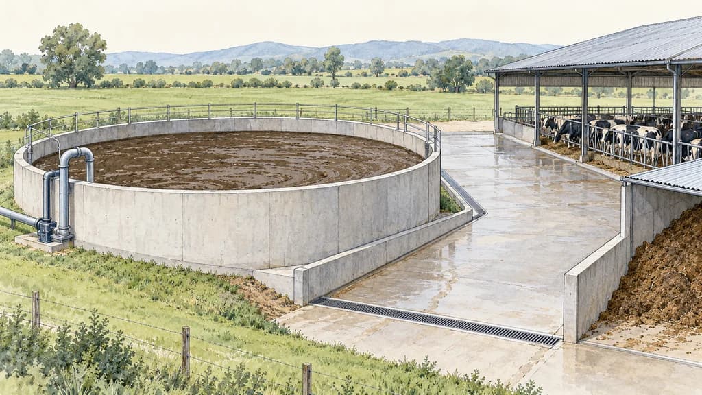 Illustration of Almacenamiento estanco de estiércol