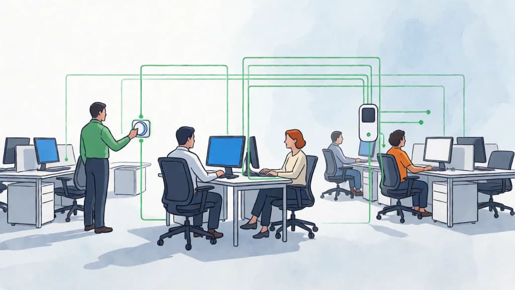 Ilustración de Automatización con control humano