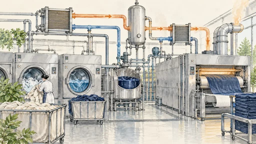 Principle of Calor industrial textil bajo en emisiones