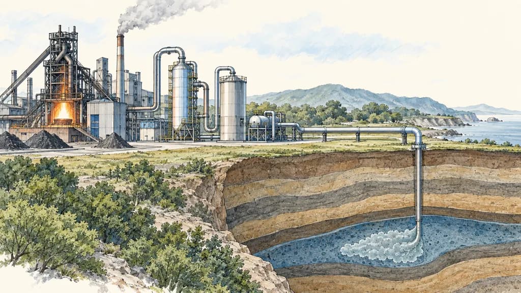 Illustration of Captura y almacenamiento de carbono siderúrgico