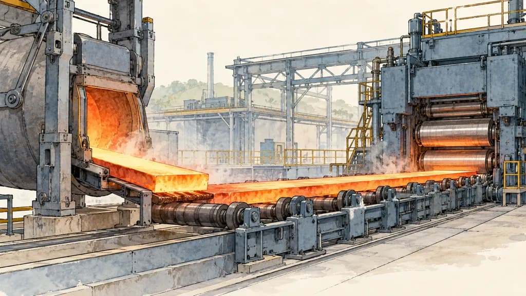 Illustration of Carga en caliente de acero