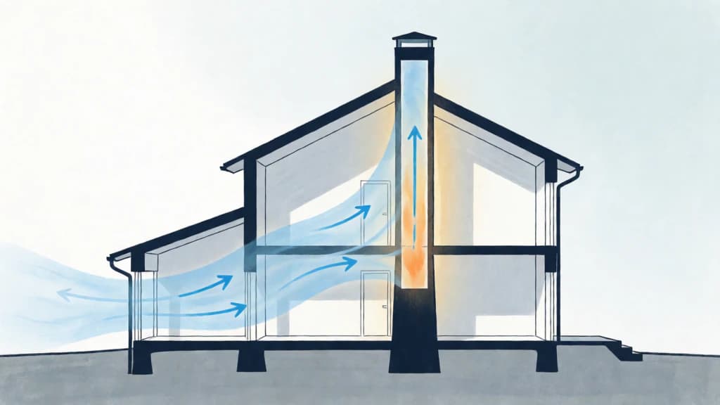 Ilustración de Chimenea solar