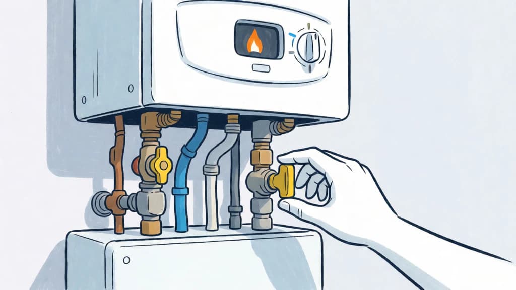 Ilustración de Cierre del gas cuando no se usa