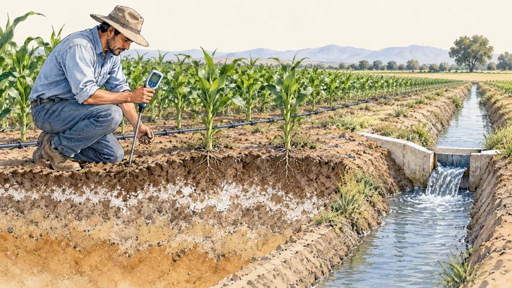 Ilustración de Control de salinidad y drenaje agrícola