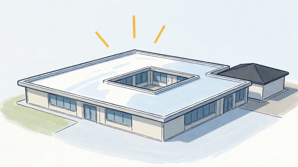 Ilustración de Cubiertas y superficies reflectantes