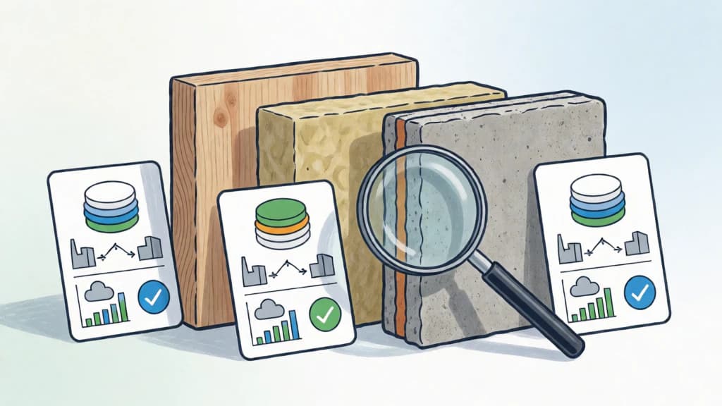 Ilustración de Declaraciones ambientales y transparencia material