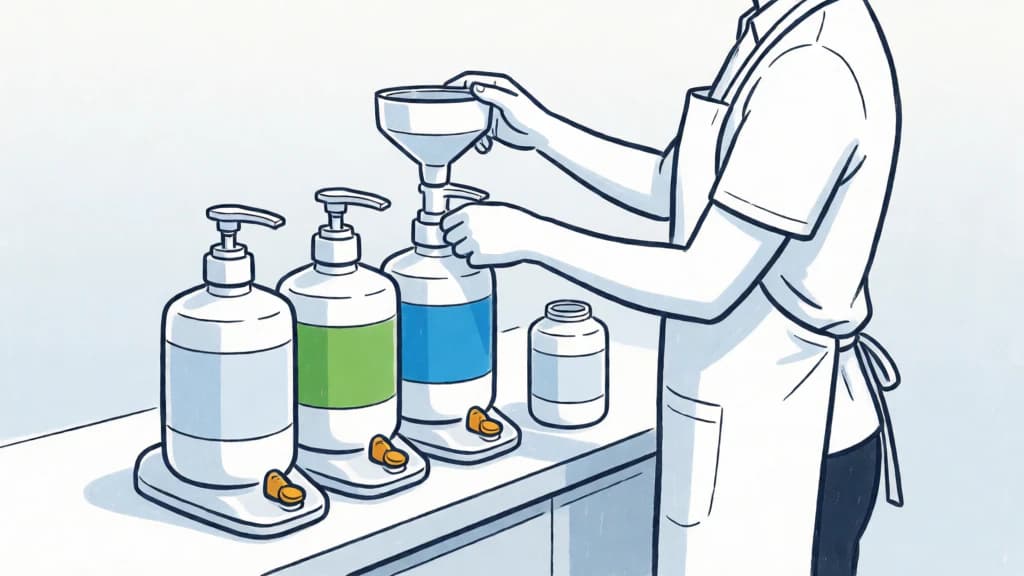 Ilustración de Dispensadores a granel en lugar de monodosis