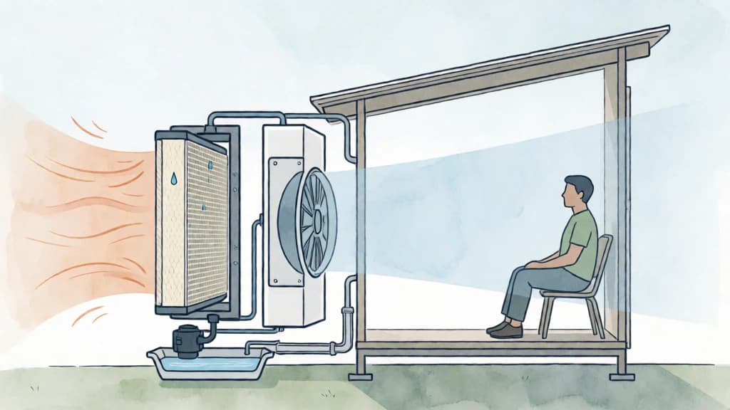 Ilustración de Enfriamiento evaporativo