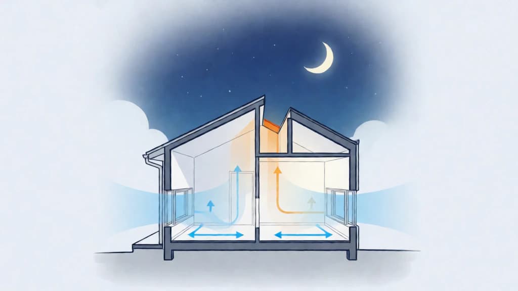 Ilustración de Enfriamiento nocturno pasivo