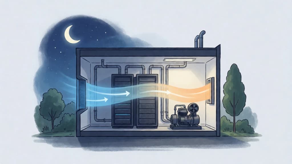 Ilustración de Refrigeración gratuita o free cooling