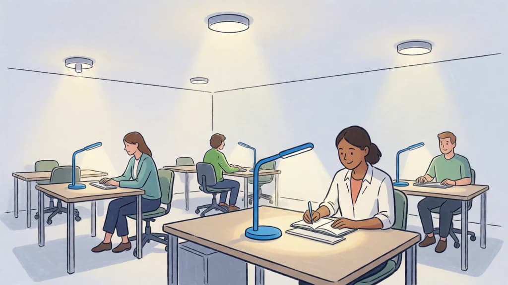 Ilustración de Iluminación eficiente y de tarea