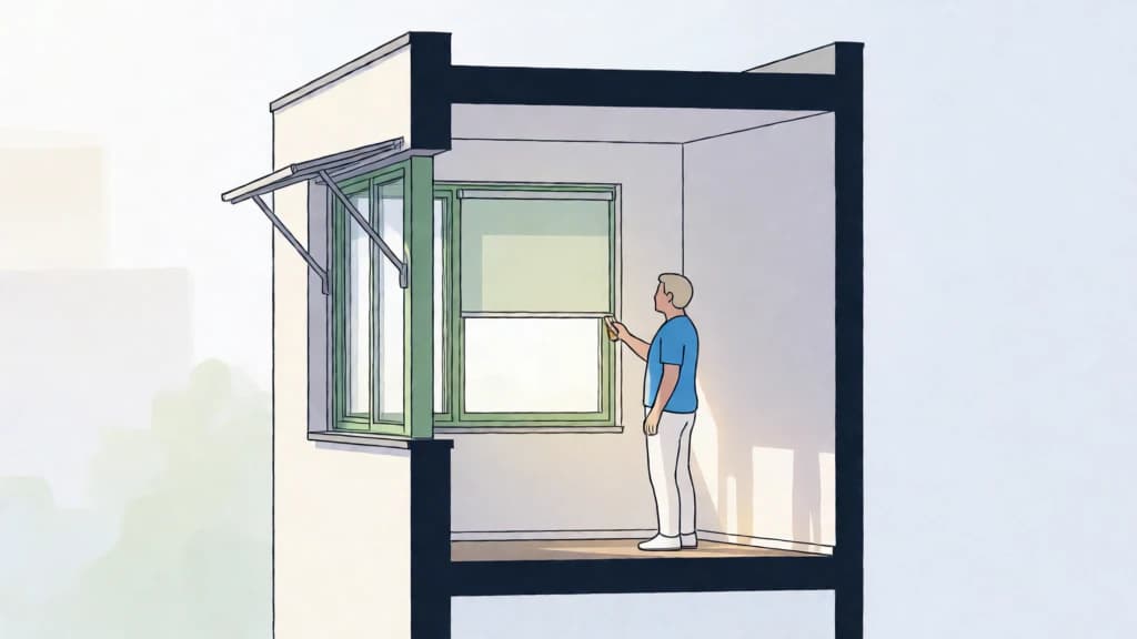 Ilustración de Manejo de persianas y protecciones solares