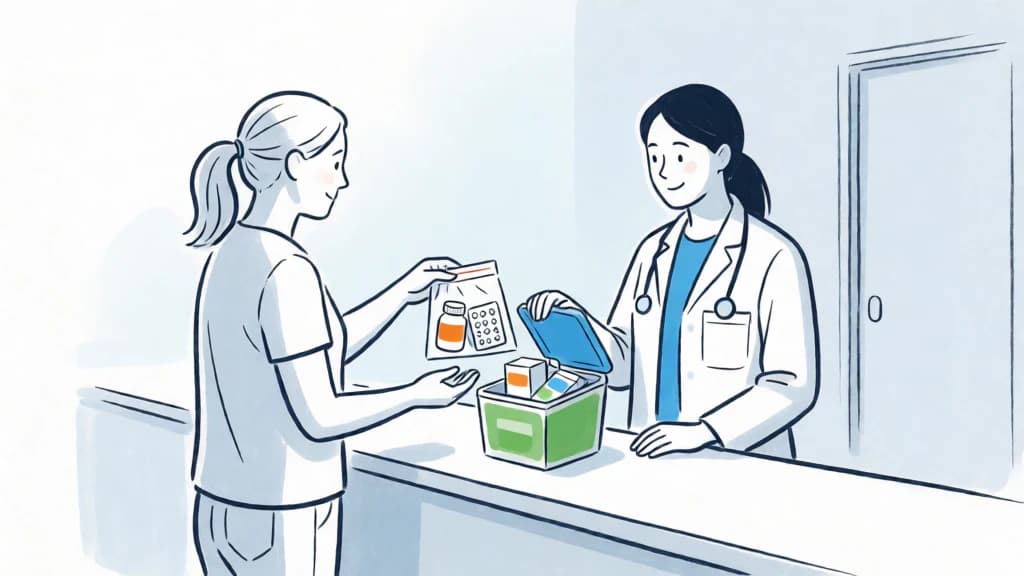 Ilustración de Medicamentos caducados a la farmacia