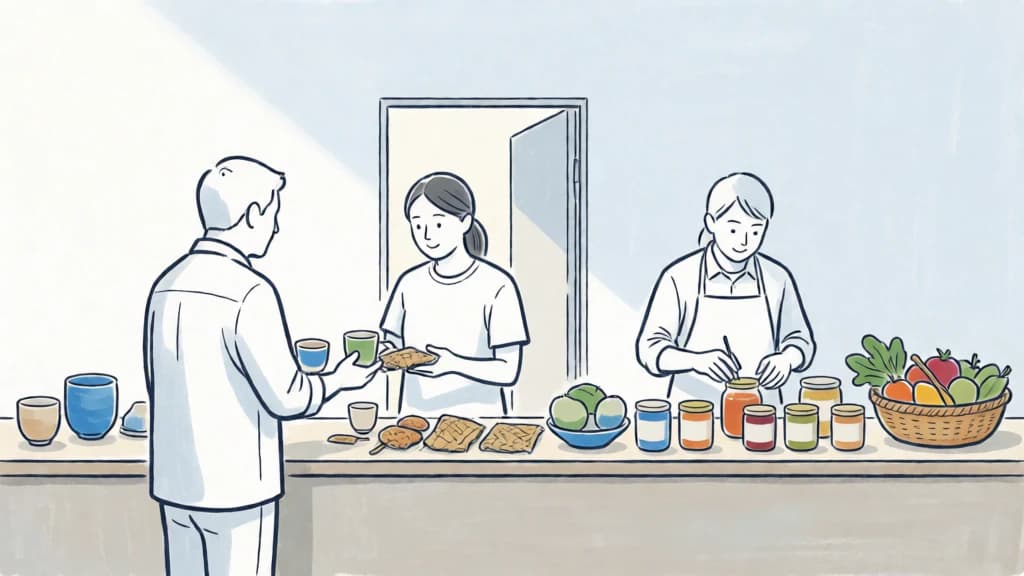 Ilustración de Oferta de producto y artesanía local