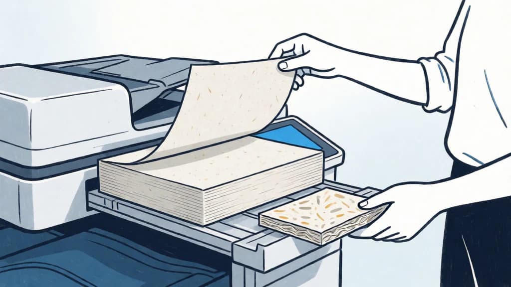 Ilustración de Papel con contenido reciclado posconsumo