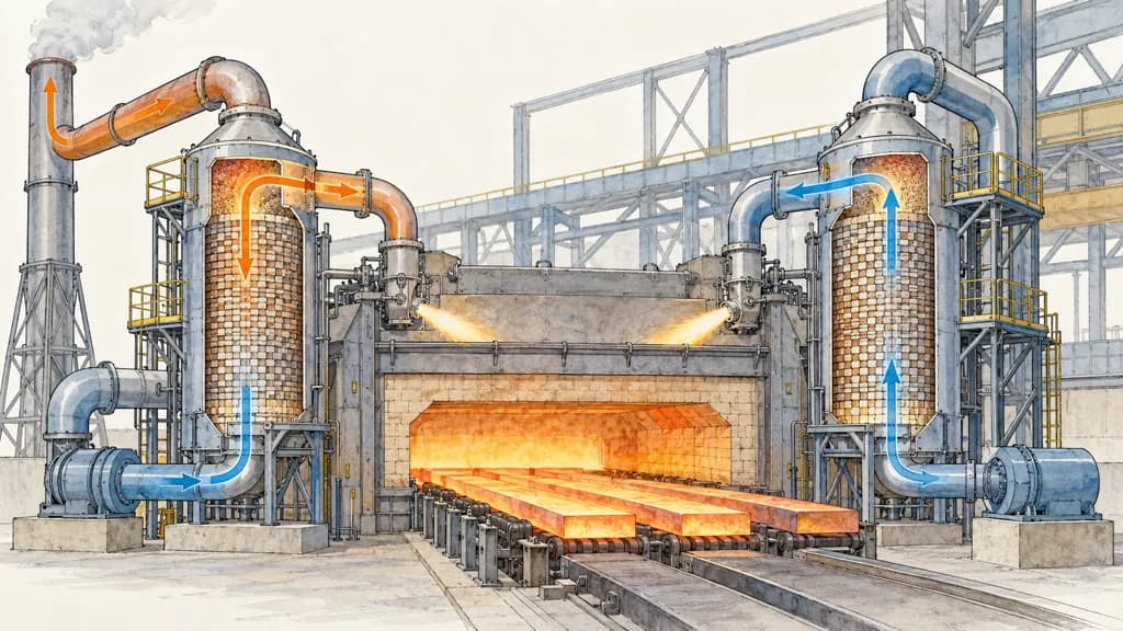 Ilustración de Quemadores regenerativos industriales
