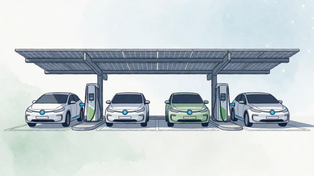 Ilustración de Recarga inteligente de vehículos eléctricos