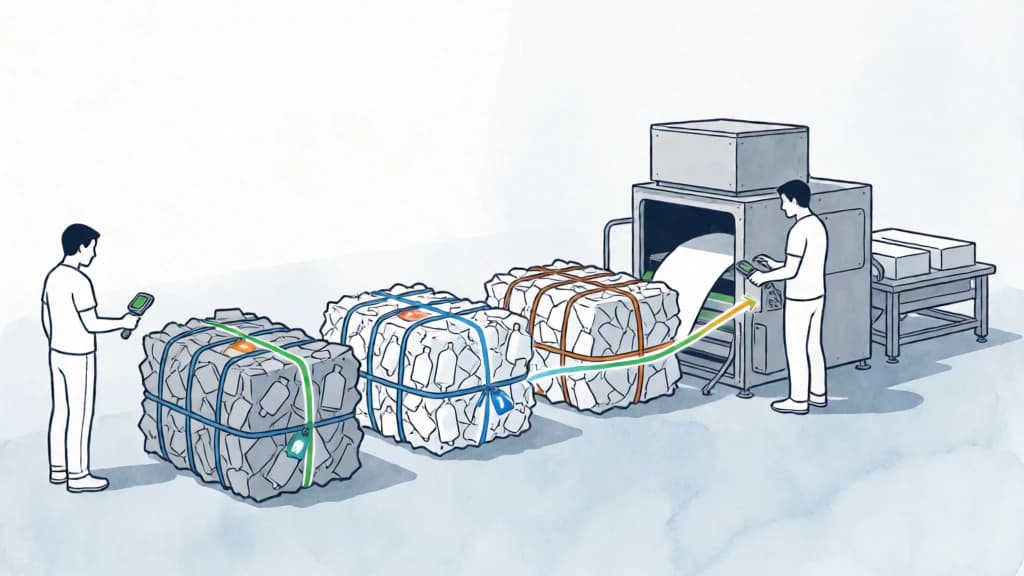 Ilustración de Reciclaje con trazabilidad