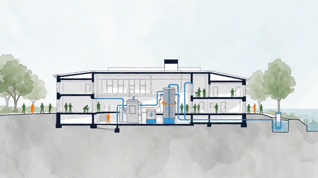 Ilustración de Refrigeración con fuentes naturales de agua