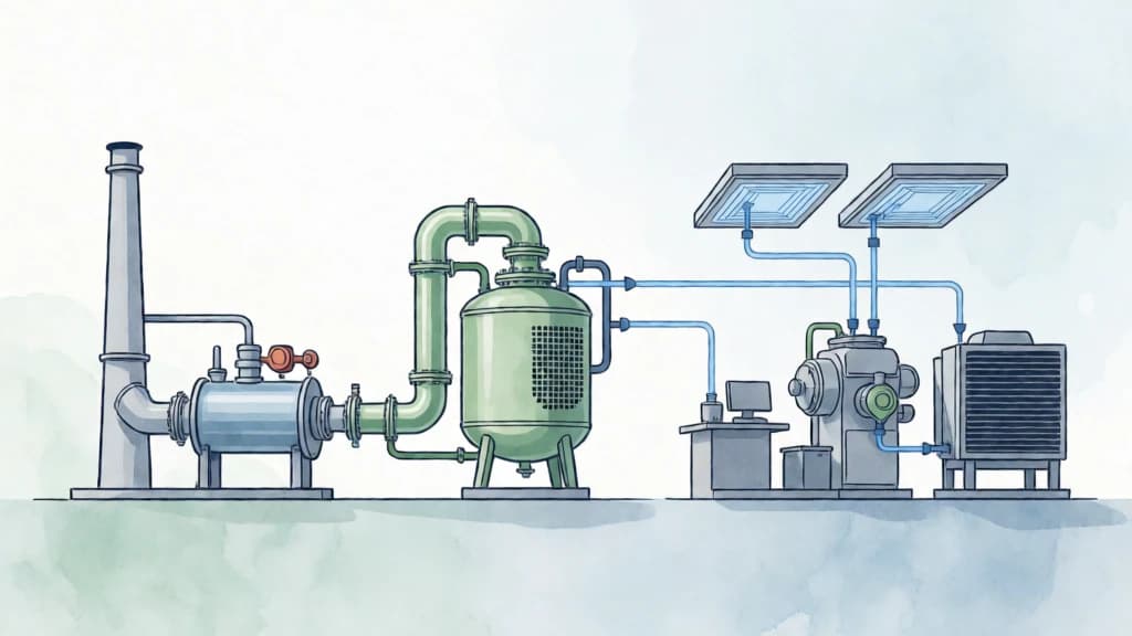 Ilustración de Refrigeración por absorción o adsorción