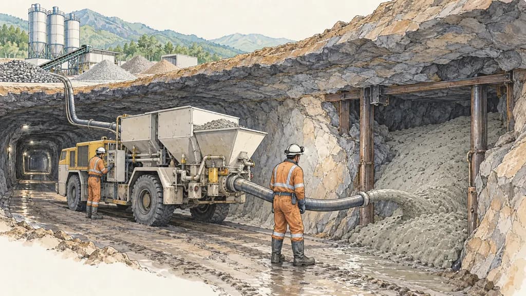Illustration of Relleno seguro de huecos mineros