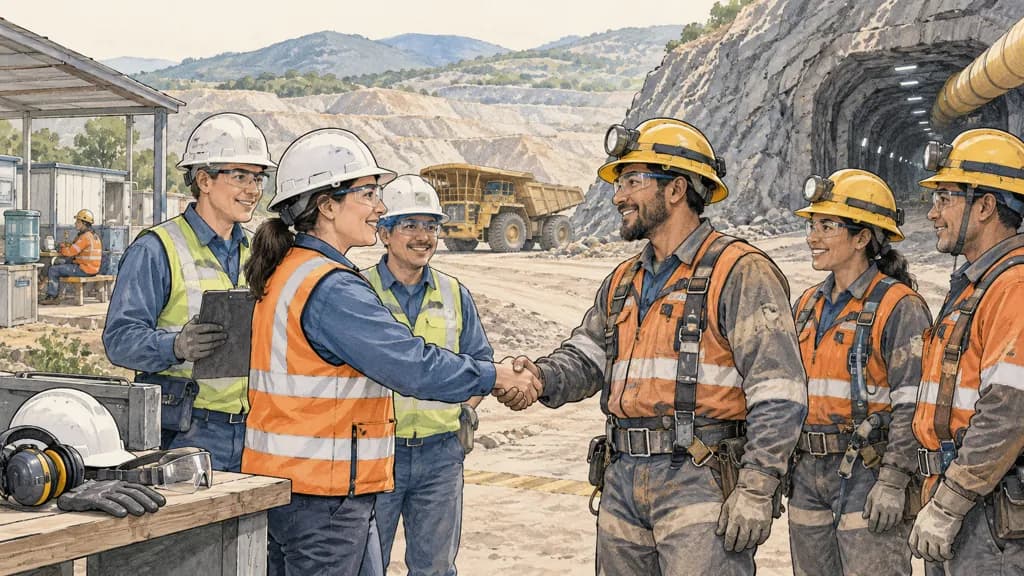 Ilustración de Seguridad y empleo digno en minería