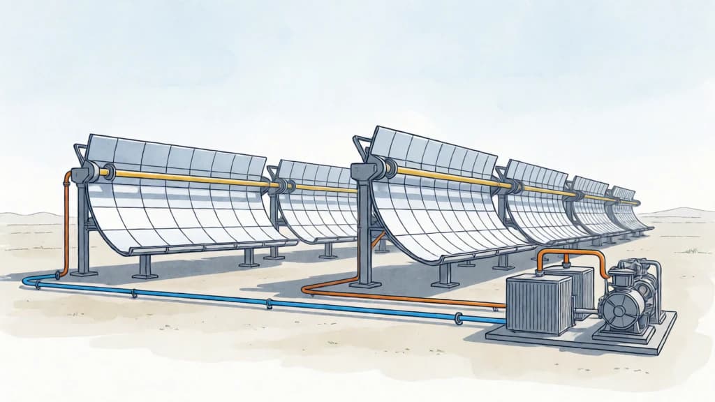 Ilustración de Solar térmica de concentración