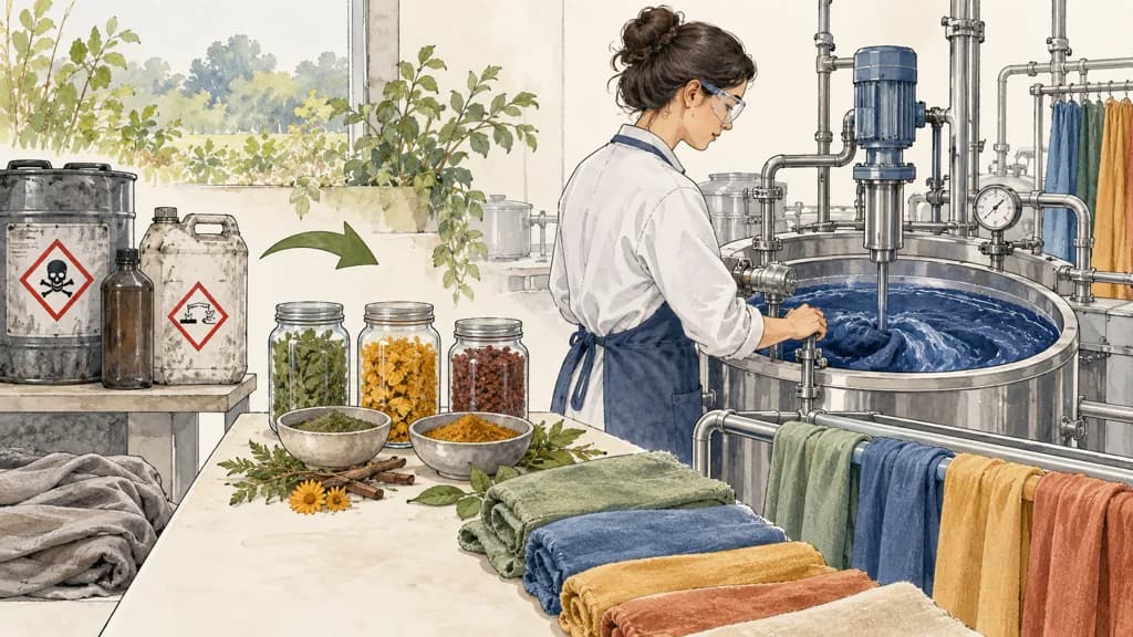 Ilustración de Tintes y acabados textiles menos peligrosos