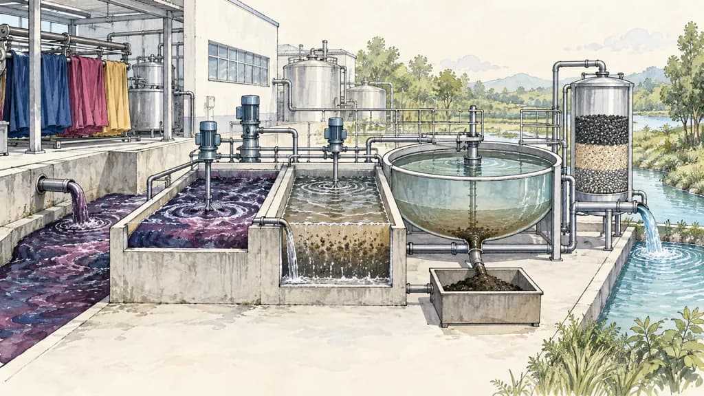 Illustration of Tratamiento de aguas textiles