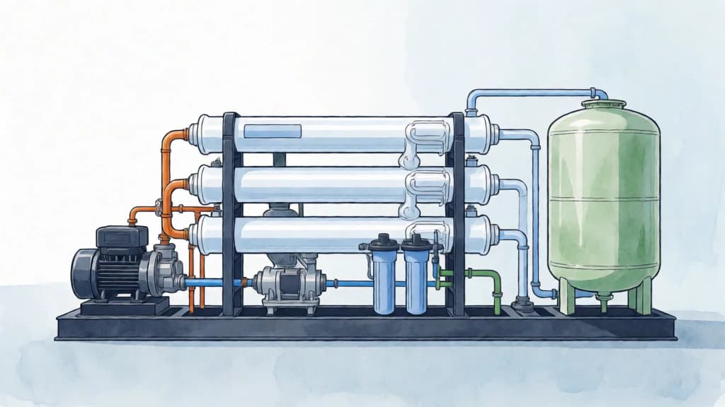 Ilustración de Tratamiento por membranas y ósmosis inversa