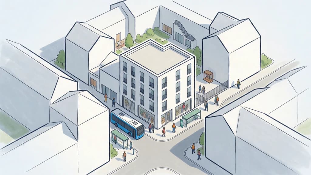 Ilustración de Ubicación urbana conectada