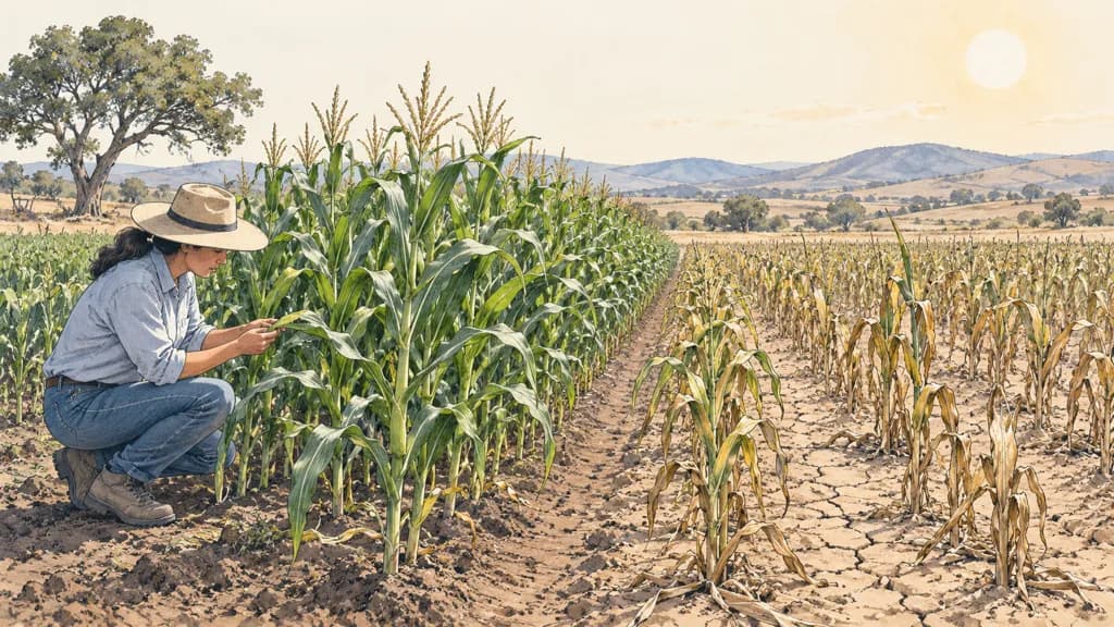Ilustración de Variedades resistentes a sequía y calor