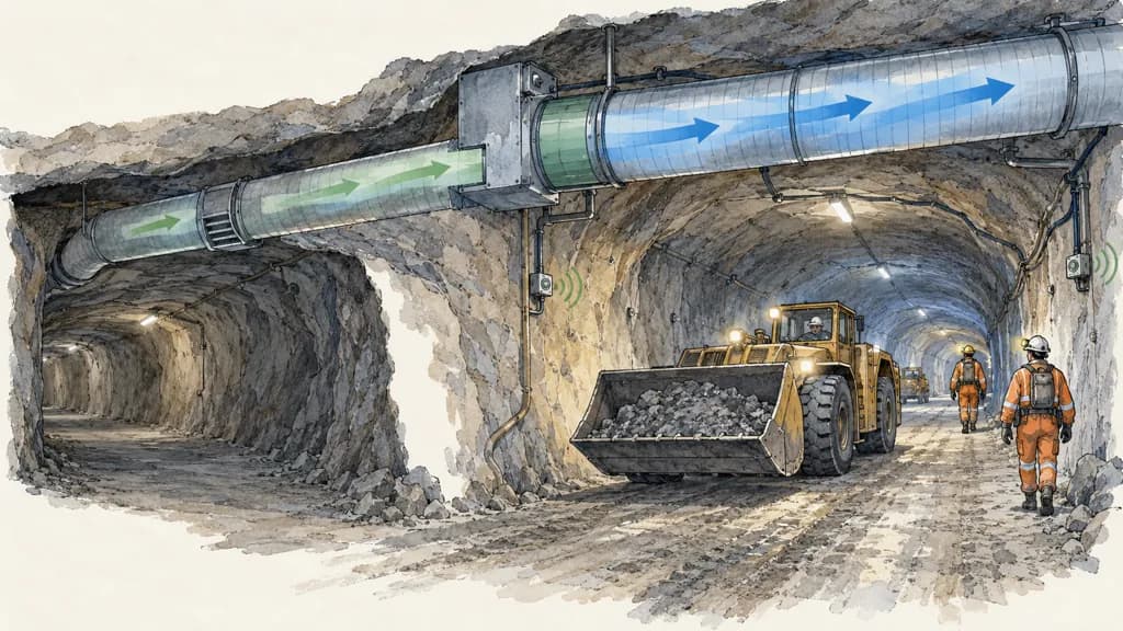 Illustration of Ventilación subterránea según demanda