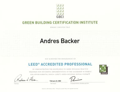 Certificado LEED AP 2002