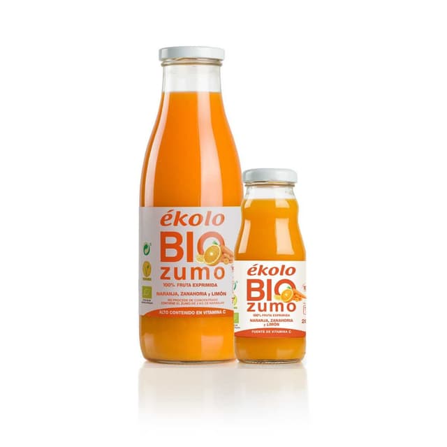 Zumo de NARANJA Y ZANAHORIA Ecológico 100% exprimido — Ékolo