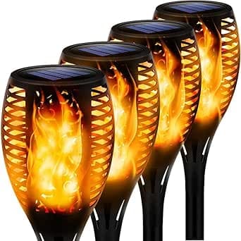 Antorchas solares Facarler con efecto llama — pack de 4