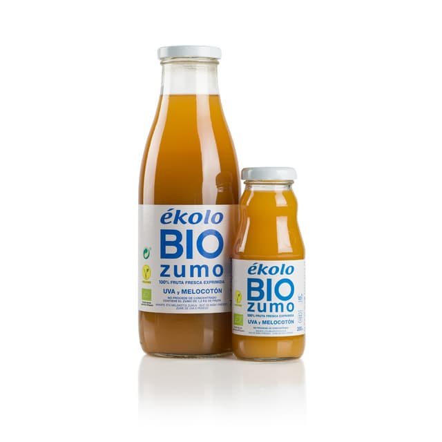 Zumo de MELOCOTÓN UVA Ecológico 100% exprimido — Ékolo